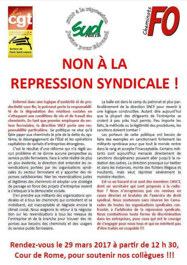Non à la Repression à la SNCF