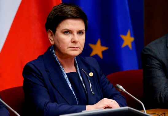 FILE PHOTO: Poland's PM Szydlo briefs the media during a EU leaders summit in Brussels