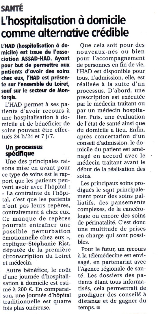 Hospitalisation à domicile 07-02-2018