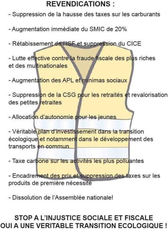 tract gilets jaunes à la Réunion 24-11-18