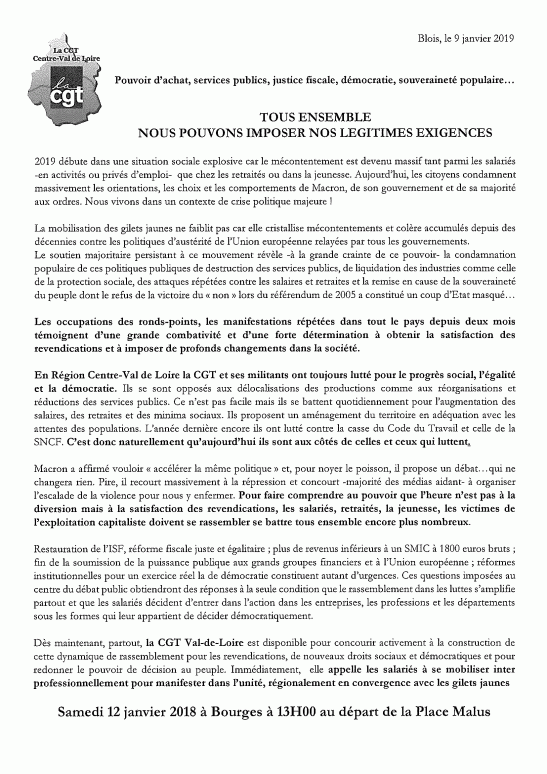 cgt communiqué de presse région 12-01-19