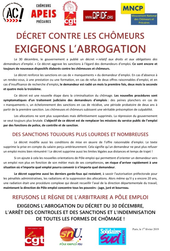Collectif Unédic - Exigeons l'abrogation du décret du 30 déce